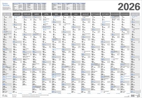 Kleiner Wandtimer 2026, Kalender