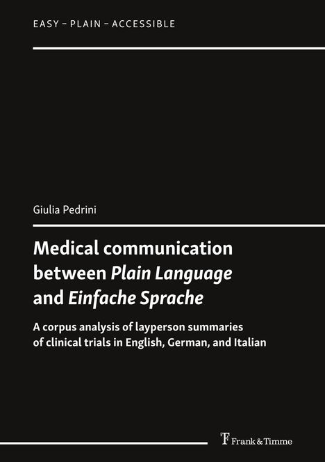 Giulia Pedrini: Medical communication between Plain Language and Einfache Sprache, Buch