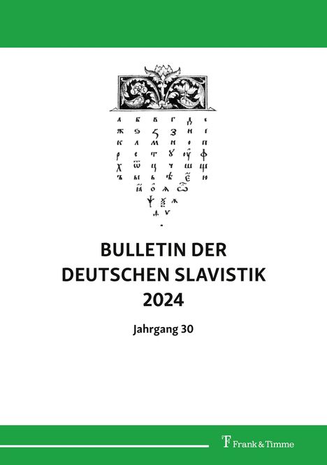 Bulletin der deutschen Slavistik 2024, Buch