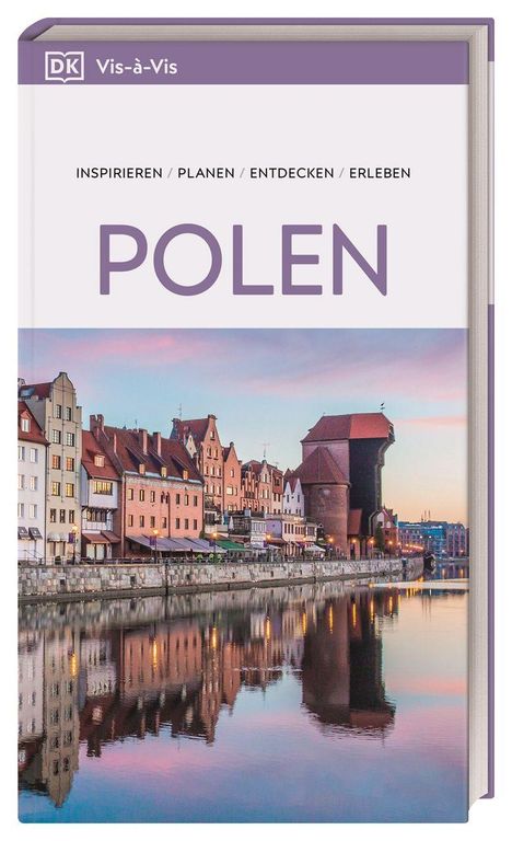 Text: "Inspirieren / Planen / Entdecken / Erleben - POLEN". 

Bild: Uferansicht mit historischen Gebäuden, ruhiges Wasser.