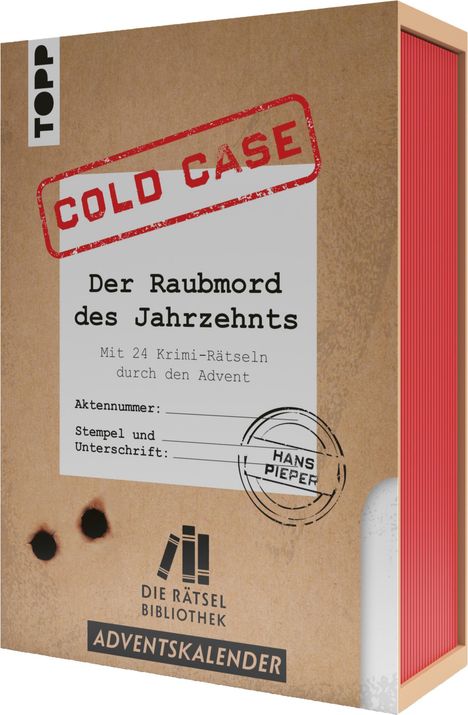 Hans Pieper: Die Rätselbibliothek. Adventskalender - Cold Case: Der Raubmord des Jahrzehnts: Mit 24 Krimi-Rätseln durch den Advent, Buch