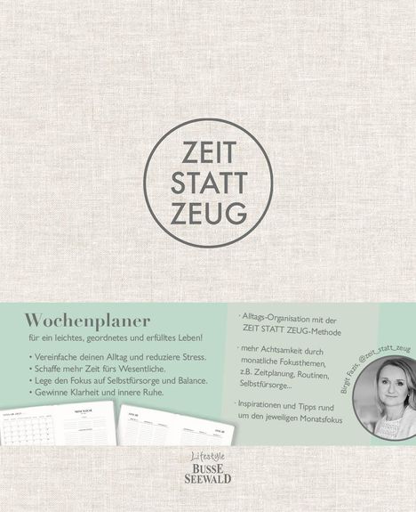 Birgit Fazis: Zeit statt Zeug: Wochenplaner, Buch