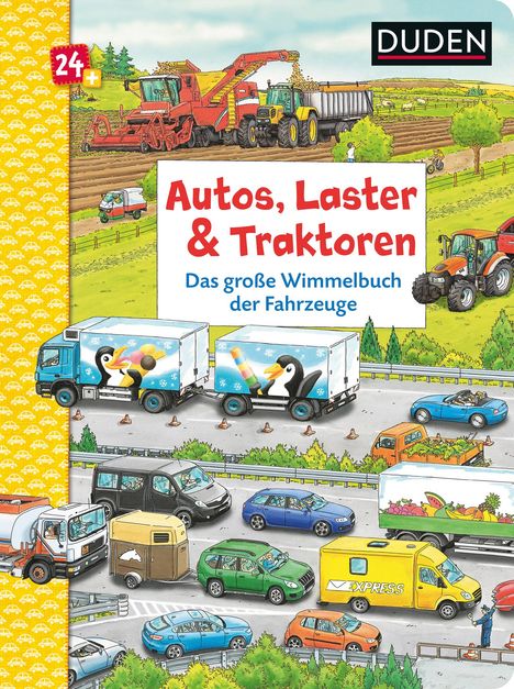 Christina Braun: Duden 24+: Autos, Laster &amp; Traktoren: Das große Wimmelbuch der Fahrzeuge, Buch