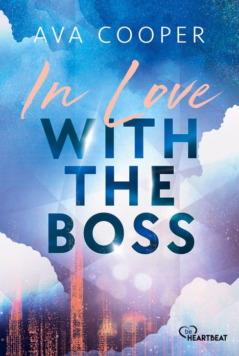AVA COOPER, "In Love With The Boss", blauer Hintergrund mit weißen Wolken und Glanzeffekten, beHEARTBEAT-Logo.
