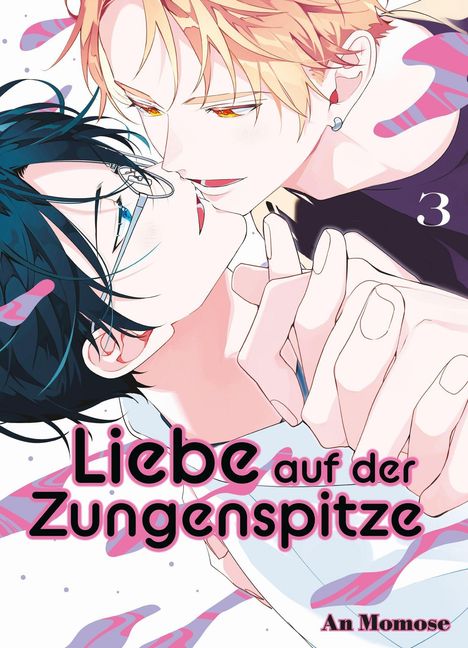 "Liebe auf der Zungenspitze", Band 3, An Momose. Eine Illustrationsszene mit zwei sich nahekommenden Personen.