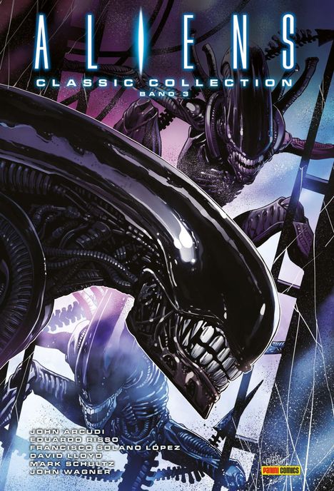 "ALIENS CLASSIC COLLECTION BAND 3", gefolgt von Alien-Wesen in bedrohlicher Pose, Illustration in dunklen Tönen.
