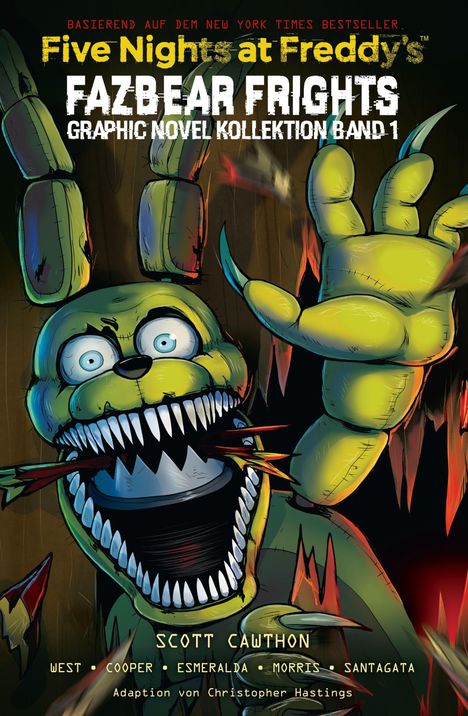 „Five Nights at Freddy's: Fazbear Frights Graphic Novel Kollektion Band 1“. Grinsender, bedrohlicher Animatronik-Hase.