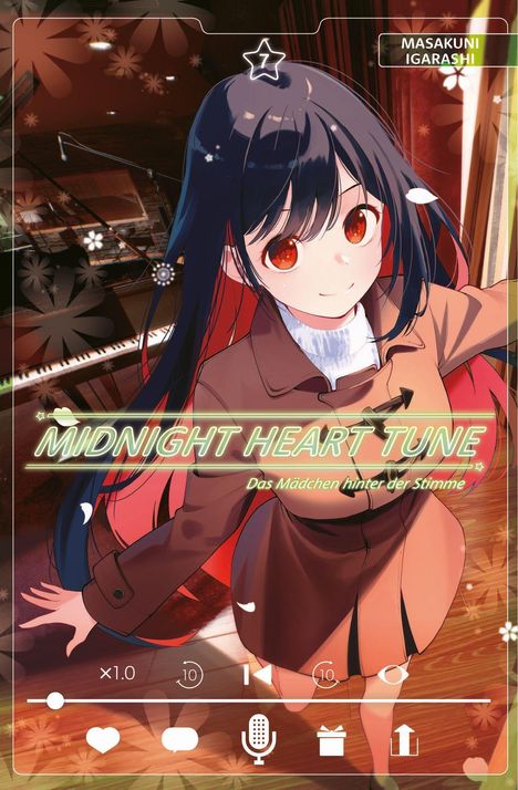 Text: "MIDNIGHT HEART TUNE", "Das Mädchen hinter der Stimme", "MASAKUNI IGARASHI".  
Illustration: Mädchen mit dunklen Haaren, rotem Mantel.