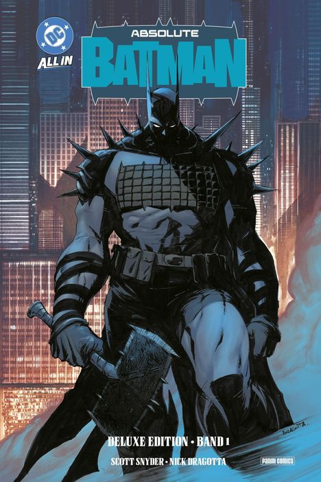 "Absolute Batman", "Deluxe Edition · Band 1", "Scott Snyder · Nick Dragotta". Illustration eines düsteren Batman in einer Stadt.