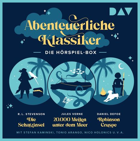 Jules Verne: Abenteuerliche Klassiker - Die Hörspiel-Box. Die Schatzinsel, 20.000 Meilen unter dem Meer, Robinson Crusoe, 3 CDs