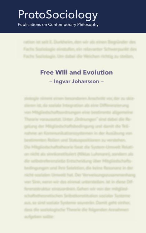 Ingvar Johansson: Free Will and Evolution, Buch