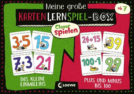 Clever Spielen - Meine große KartenLernSpiel-Box - Das kleine Einmaleins/Plus und Minus bis 100, Spiele