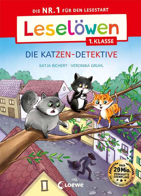 Katja Richert: Leselöwen 1. Klasse - Die Katzen-Detektive (Großbuchstabenausgabe), Buch