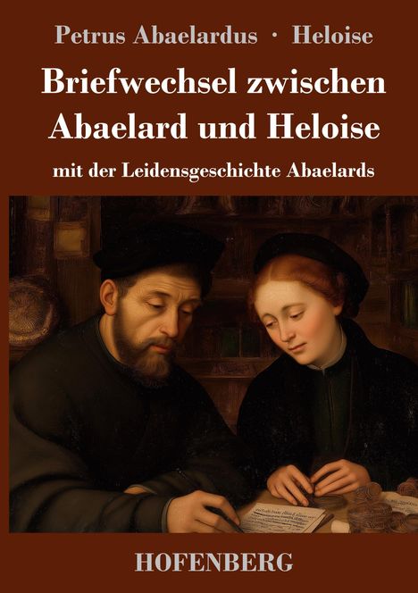 Ein Paar in mittelalterlicher Kleidung sitzt an einem Tisch, der Mann schreibt, die Frau schaut interessiert zu.