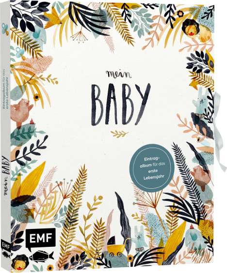 Jenny Boidol: Mein Baby -Illustriertes Eintragalbum für das erste Lebensjahr mit Briefumschlag fürs erste Löckchen und Schleife zum Verschließen, Buch