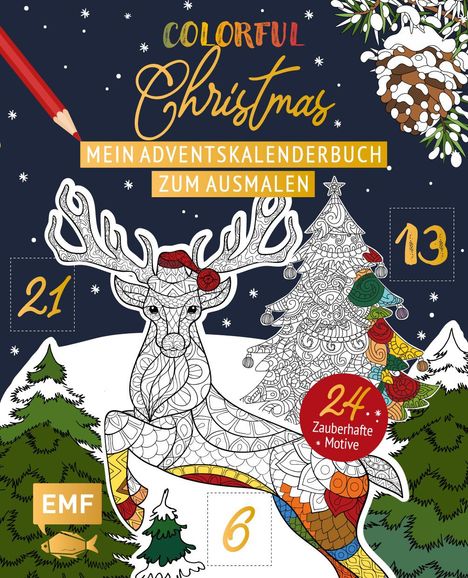 Mein Adventskalender-Buch zum Ausmalen: Colorful Christmas, Buch