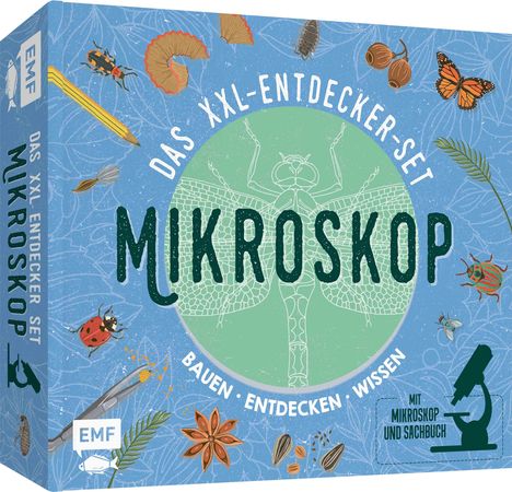 Tom Jackson: Das XXL-Entdecker-Set - Mikroskop: Mit Mikroskop, Linsen und Objektträgern + Sachbuch mit faszinierenden Experimenten, Buch