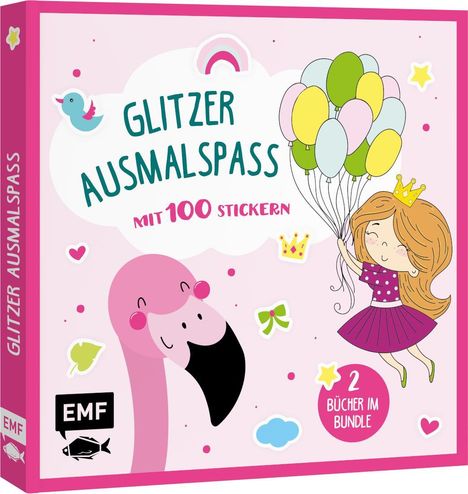Glitzer-Ausmalspaß - Prinzessinnen und Flamingos, Buch