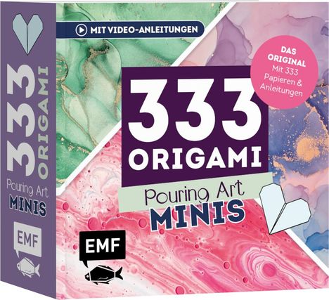 333 Origami Minis - Pouring Art - Dein dekorativer Wendeblock zum kreativen Falten &amp; Notieren, Buch