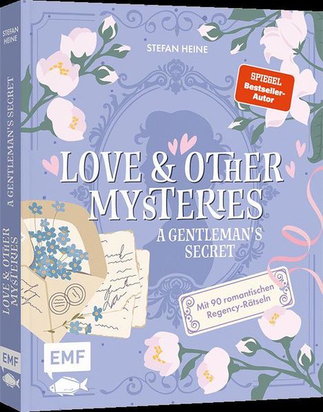 "LOVE & OTHER MYSTERIES: A Gentleman’s Secret", lila Buchcover mit Blüten und einem Umschlag.