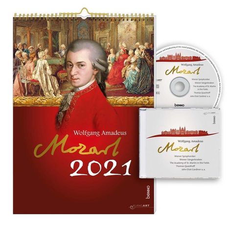 Wolfgang Amadeus Mozart 2021/m. CD, Kalender
