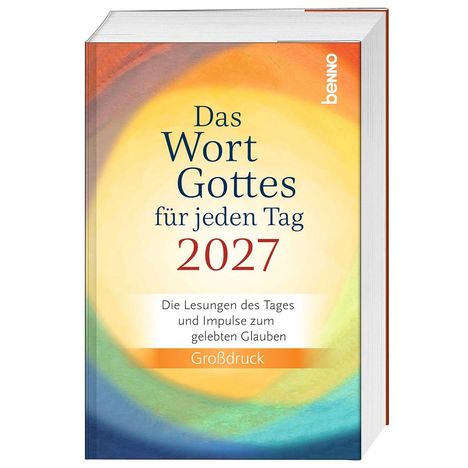 Buchcover: "Das Wort Gottes für jeden Tag 2027". Spiral-Aquarell-Design.