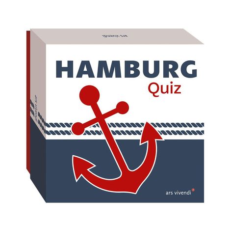 Text "HAMBURG Quiz" über rotem Anker und Seilgrafik, Boxdesign.