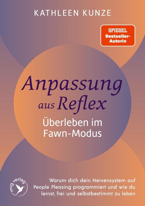 "Anpassung aus Reflex: Überleben im Fawn-Modus" von Kathleen Kunze. Hintergrund in lila und orange Tönen.
