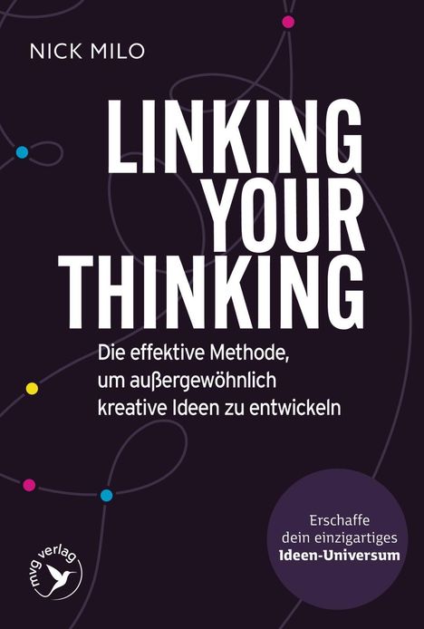 "LINKING YOUR THINKING. Die effektive Methode, um außergewöhnlich kreative Ideen zu entwickeln." Punkten und Linien.
