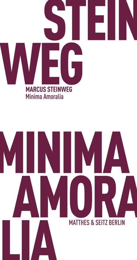 Marcus Steinweg: Minima Amoralia, Buch