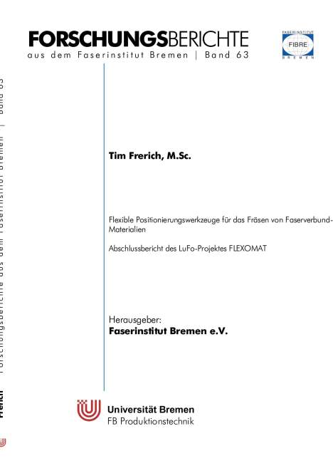 Tim Frerich: Flexible Positionierungswerkzeuge für das Fräsen von Faserverbund-Materialien, Buch