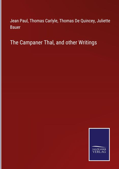 Jean Paul: The Campaner Thal, and other Writings, Buch