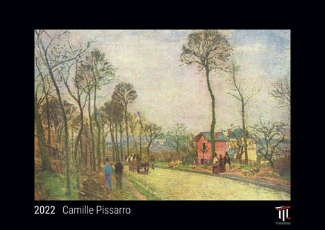 Camille Pissarro 2022 - Black Edition - Timokrates Kalender, Wandkalender, Bildkalender - DIN A4 (ca. 30 x 21 cm), Kalender