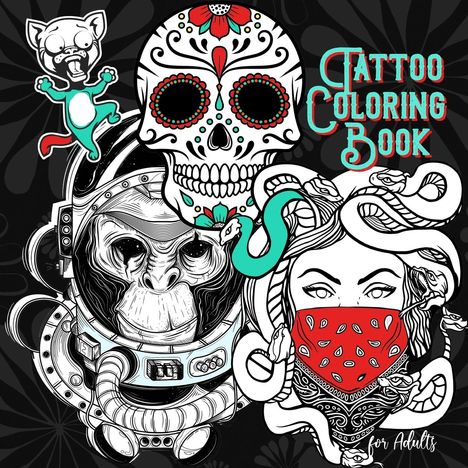 Monsoon Publishing: Tattoo Coloring Book for Adults, Buch