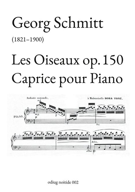 Georg Schmitt: Les Oiseaux op. 150, Buch