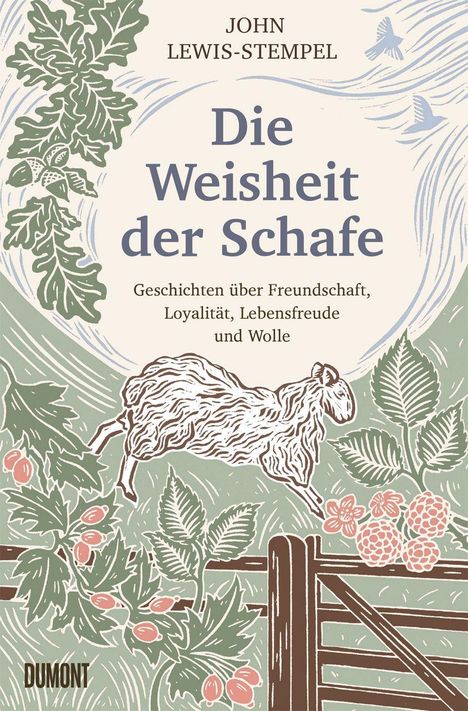 „Die Weisheit der Schafe“: Buchcover mit Illustration eines Schafes, Pflanzen und einem Holzzaun.