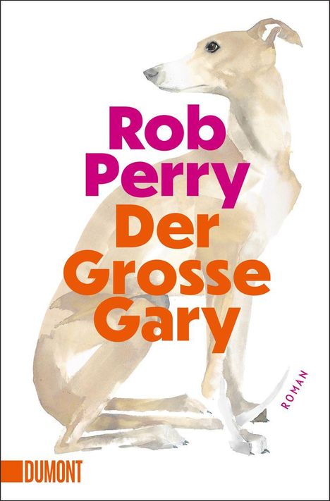 „Rob Perry Der Grosse Gary“, DUMONT. Illustration eines sitzenden Hundes, seitlich dargestellt.