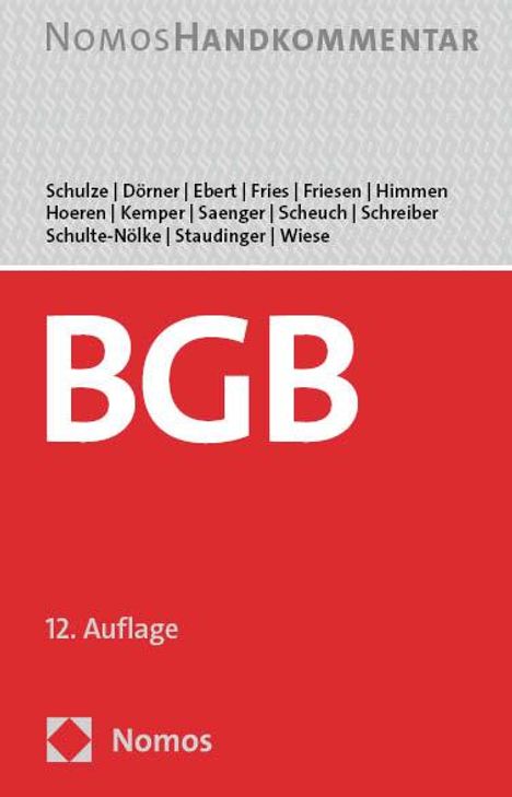 Reiner Schulze: Bürgerliches Gesetzbuch, Buch