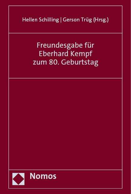 Freundesgabe für Eberhard Kempf zum 80. Geburtstag, Buch