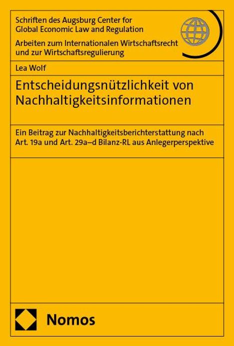 Lea Wolf: Entscheidungsnützlichkeit von Nachhaltigkeitsinformationen, Buch