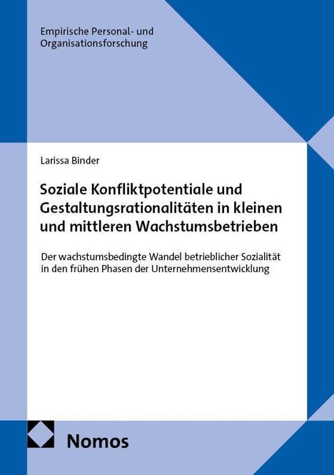 Text: Empirische Personal- und Organisationsforschung. Gestaltung: Blau-weißes Design mit Nomos-Logo unten links.