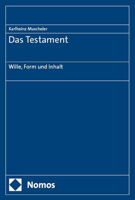 Karlheinz Muscheler: Das Testament, Buch