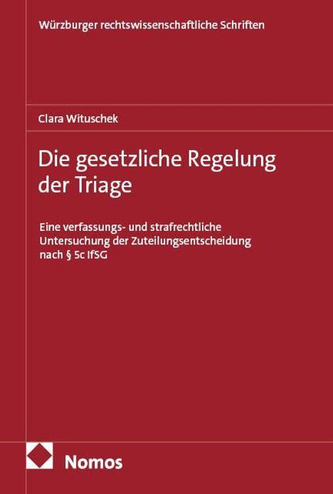 "Die Zuteilungsentscheidung nach § 5c IfSG" zeigt ein schlichtes Cover mit rotem Hintergrund und Nomos-Logo.