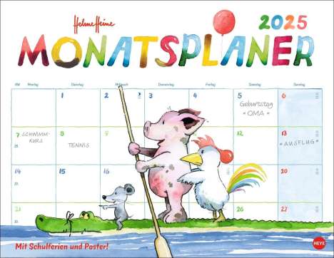 Helme Heine: Helme Heine: Monatsplaner 2025, Kalender