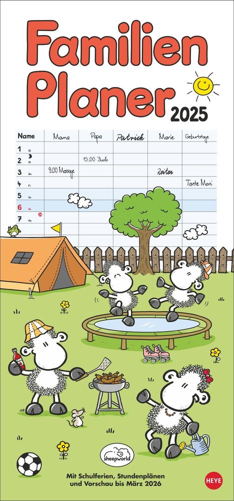 sheepworld Familienplaner 2025, Kalender