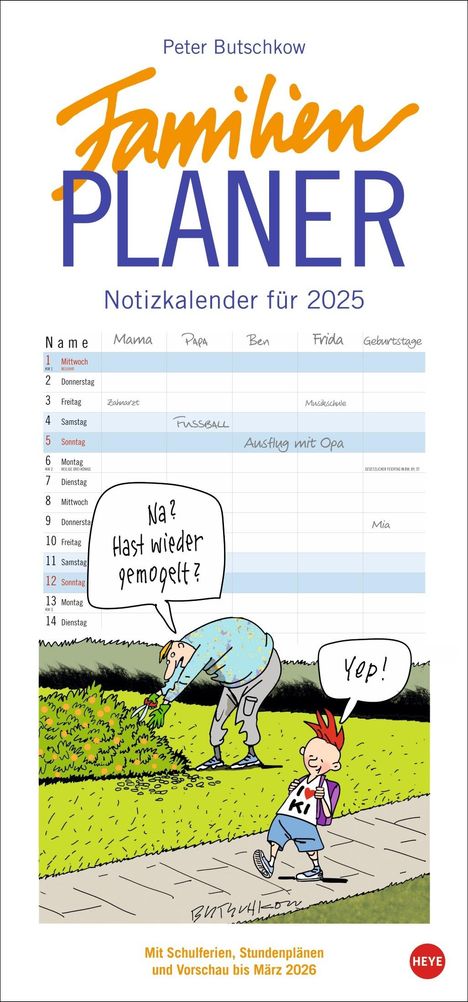 Peter Butschkow: Peter Butschkow: Familienplaner 2025, Kalender