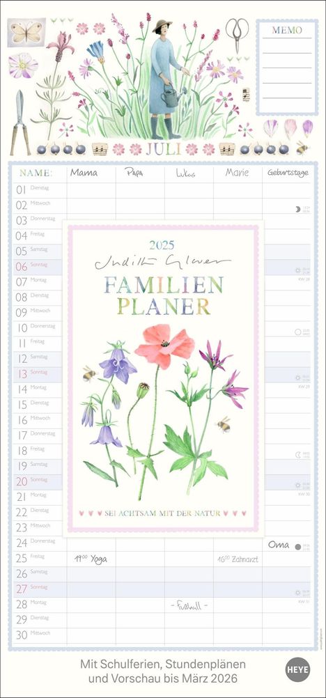 Judith Glover: Judith Glover: Familienplaner 2025, Kalender