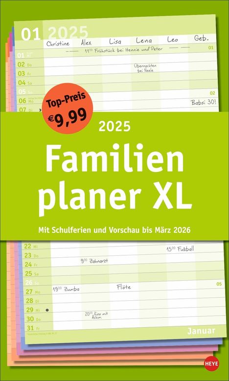 Basic Familienplaner XL 2025, Kalender