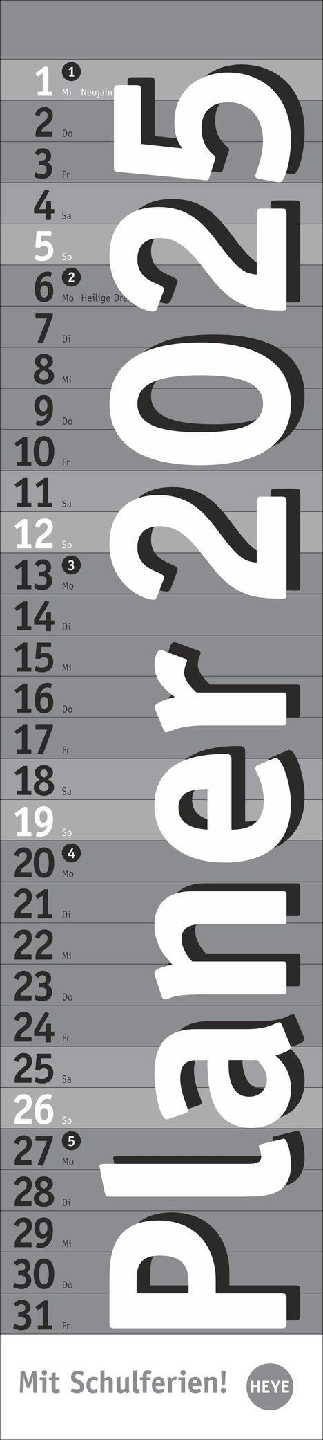 Langplaner, silber 2025, Kalender