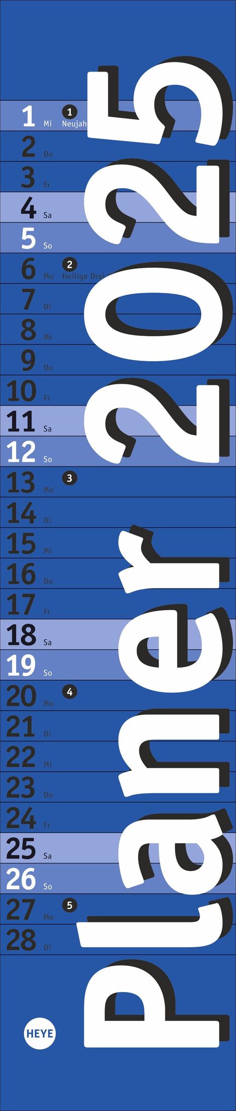 Langplaner mini, blau 2025, Kalender